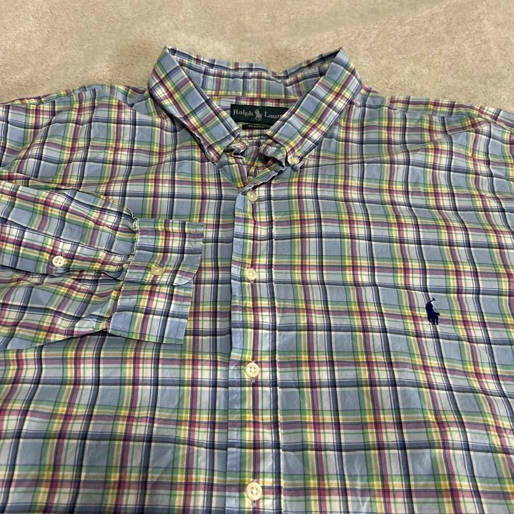 Ralph‎ Lauren Shirt Mens 3XB  Check Classic Fit Button Down Cotton Plaid